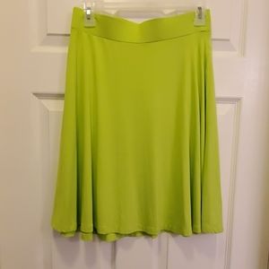 Bright green skirt